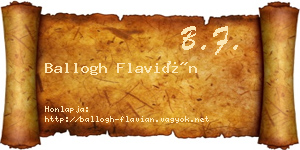 Ballogh Flavián névjegykártya